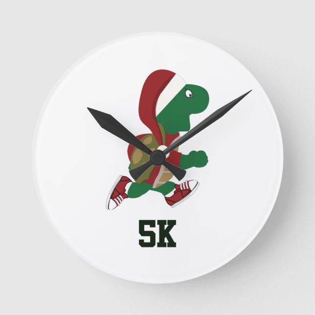 Relógio Redondo Tartaruga Corrente de Natal 5K (Frente)