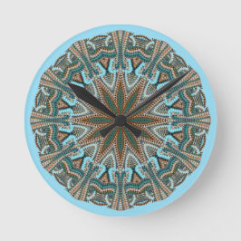 Relógio Redondo Teal Faux-knit Design