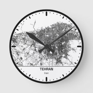 Relógio Redondo Tehran Clock City Line Art