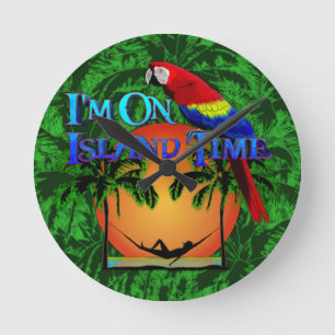 Relógio Redondo Tempo da ilha no Hammock