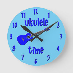 Relógio Redondo Tempo do Ukulele
