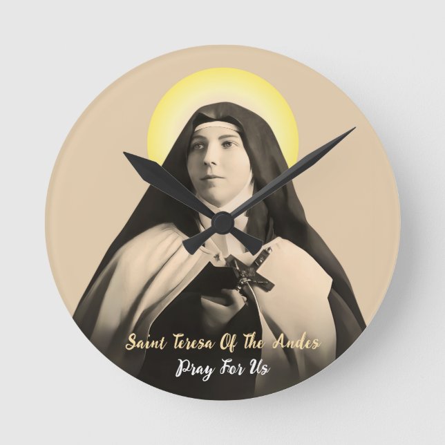 Relógio Redondo TERESA santo DOS ANDES (Frente)