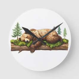 Relógio Redondo Terra do Urso Rústico