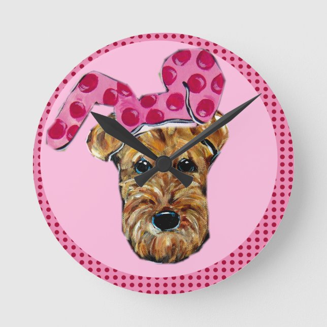 RELÓGIO REDONDO TERRIER AIREDALE (Frente)