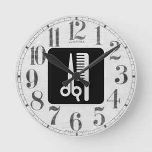 Relógio Redondo Tesouras e pente