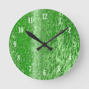 Relógio Redondo Teste padrão de mosaico verde