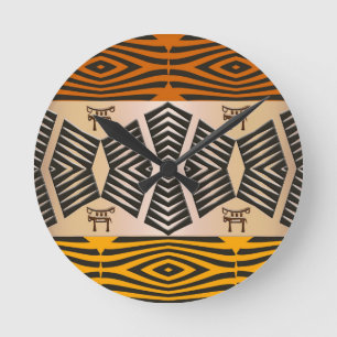 Relógio Redondo teste padrão tribal africano étnico