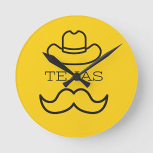 Relógio Redondo Texas em amarelo 2