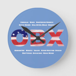 Relógio Redondo Texto E Cidades Do Sinalizador OBX