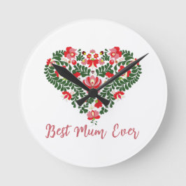 Relógio Redondo Texto personalizado da melhor Mãe do sempre