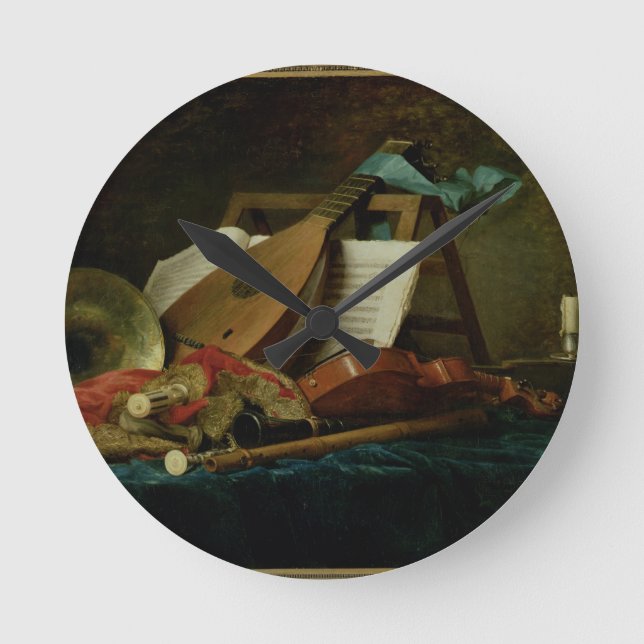 Relógio Redondo The Attributes of Music, 1770 (oil on canvas) (Frente)