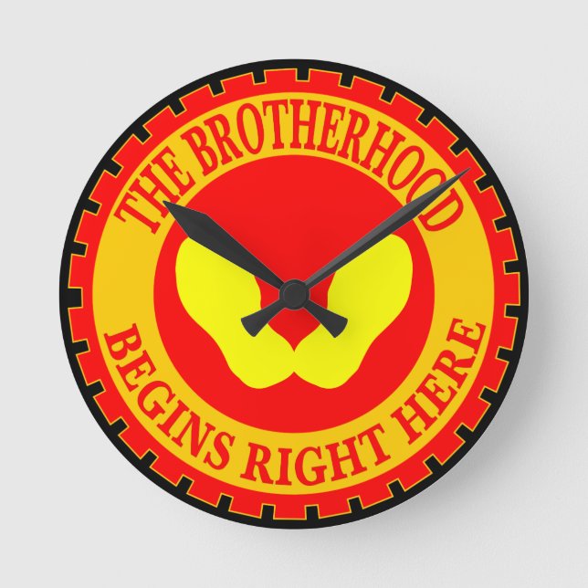 Relógio Redondo The Brotherhood Begins Right Here (Frente)