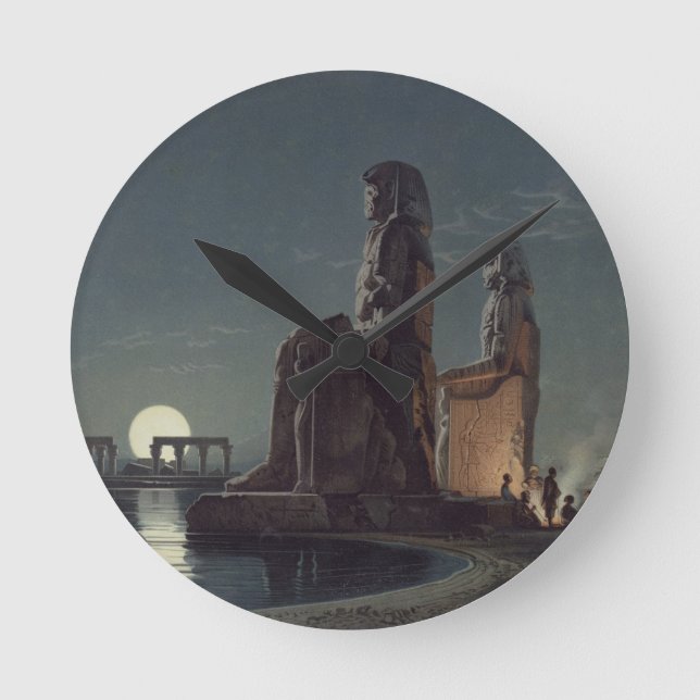 Relógio Redondo The Colossi of Memnon, Thebes, one of 24 illustrat (Frente)