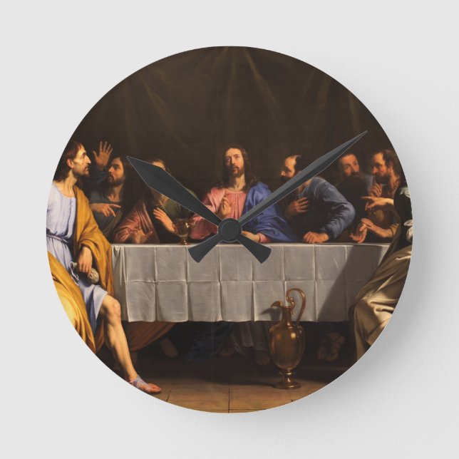 Relógio Redondo The Last Supper by Philippe de Champaigne (1648) (Frente)