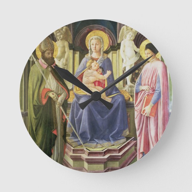 Relógio Redondo The Madonna and Child with SS. Clement and Justin, (Frente)