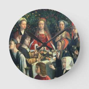 Relógio Redondo The Marriage at Cana, detail of the bride and surr
