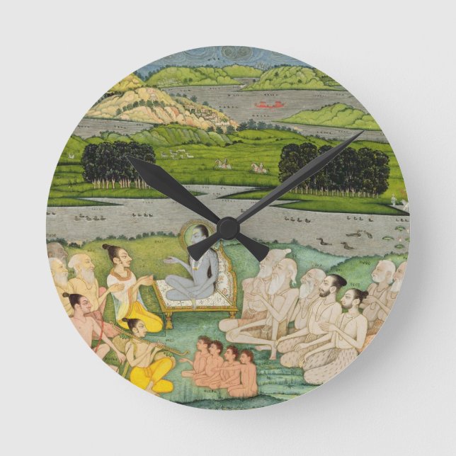 Relógio Redondo The sage Shuku Deva addressing King Parikshit & a (Frente)