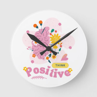 Relógio Redondo Think Positive Round Clock