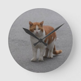 Relógio Redondo Thomas Ginger E Gata Branca