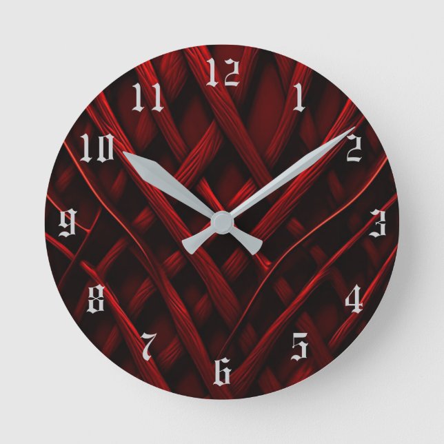 Relógio Redondo Thread Vermelho Entwinado (Frente)