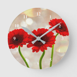 Relógio Redondo Three Little Red Gerberas Acrylic wall clock