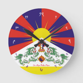 Relógio Redondo Tibetano Flag Watch - Time for Tibet & Snow Lions
