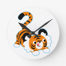 Tigre bonito dos desenhos animados pronto para