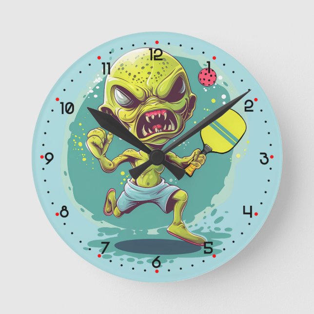 Relógio Redondo Time for Space Rage Rally Pickleball  (Frente)