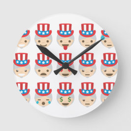 Relógio Redondo tio sam emoji