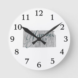 Relógio Redondo Tipografia do Estado do Kansas