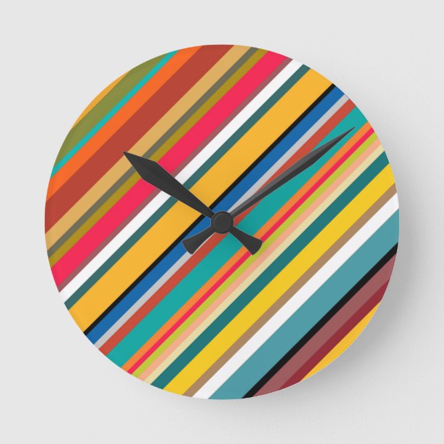 Relógio Redondo Tiras Modernas do Século médio (Frente)