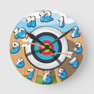 Relógio Redondo Tiro ao arco