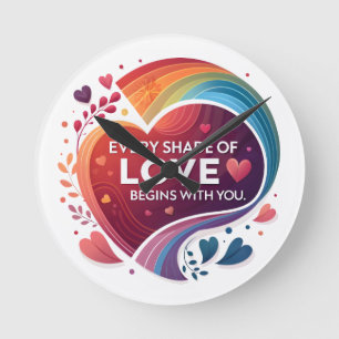 Relógio Redondo Toda Tonalidade de Amor