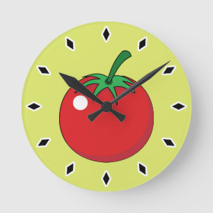 Relógio Redondo Tomate Vermelho