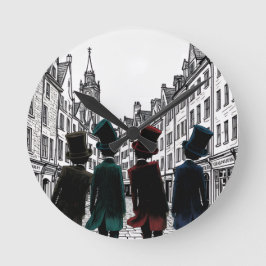 Relógio Redondo Top Hat Gents Stroll Wood Box Sign