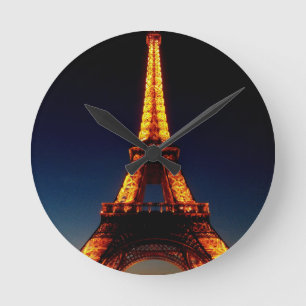 Relógio Redondo Torre Eiffel em Paris