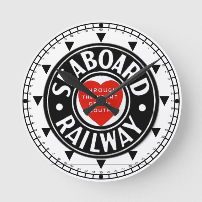 Relógio Redondo Traje de Parede do Logotipo do Coração Ferroviário (Frente)