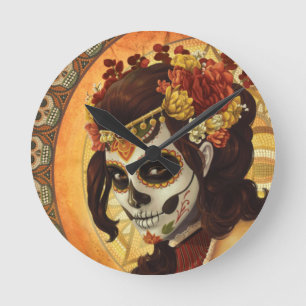 Relógio Redondo Travesseiro decorativo Dia De Los Muertos