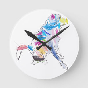Relógio Redondo Travesseiro decorativo Rainbow Dog