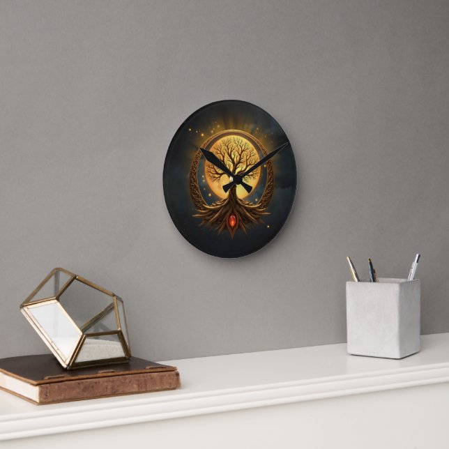 Relógio Redondo Tree of Life – Moonlit Enlightenment (Escritório)