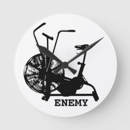 Relógio Redondo Treinamento Engraçado Preto e Humor do Gym