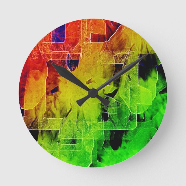 Relógio Redondo Trellis Abstrato Art Wall Clock Round lg (Frente)