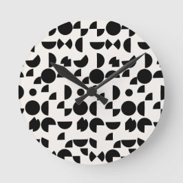 Relógio Redondo Tribal Geométrico Moderno e Branco