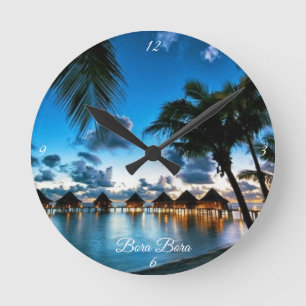 Relógio Redondo Tropical Bora Bora