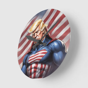 Relógio Redondo Trump Epic Super Herói Wall Clock
