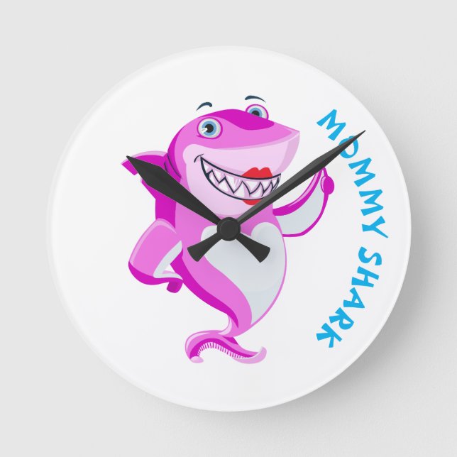 Relógio Redondo Tubarão mamãe (Frente)