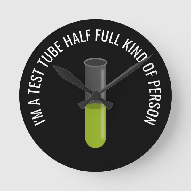 Relógio Redondo Tubo de ensaio (Frente)