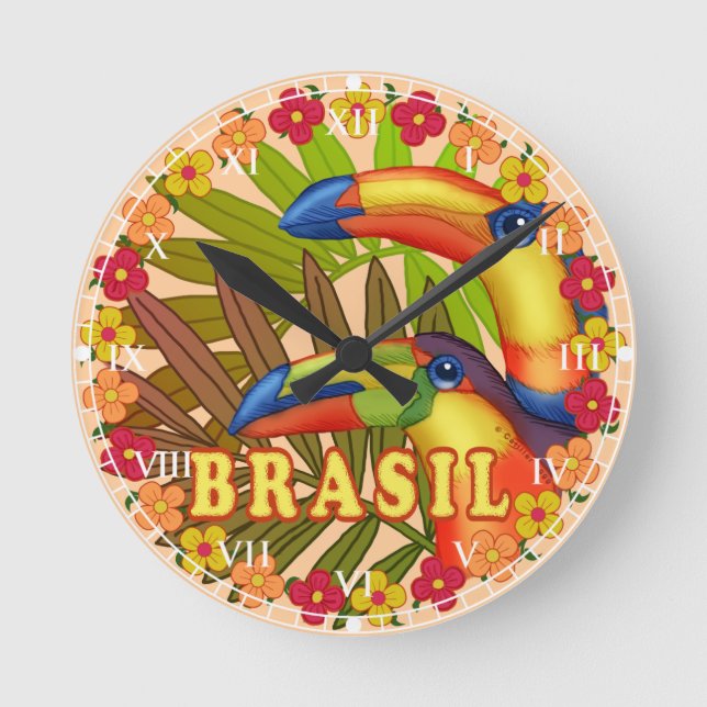 Relógio Redondo Tucanos do Brasil (Frente)