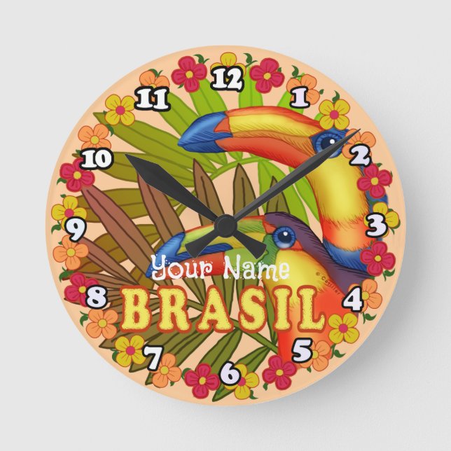 Relógio Redondo Tucanos do Brasil (Frente)
