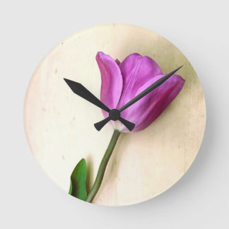 Relógio Redondo Tulip magenta brilhante